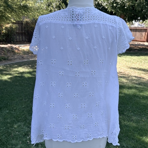 Johnny Was Eyelet Tunic Top in White Size S - Picture 4 of 8